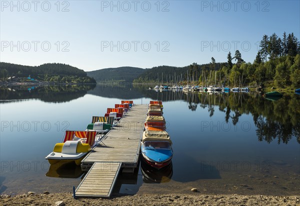 Morning atmosphere with rowboats