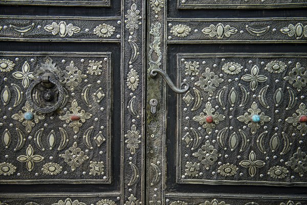 Old artfully decorated door