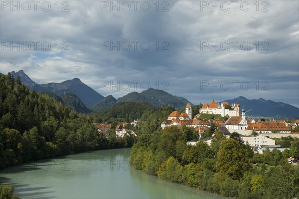 Fussen with Lech in front of Allgau Alps