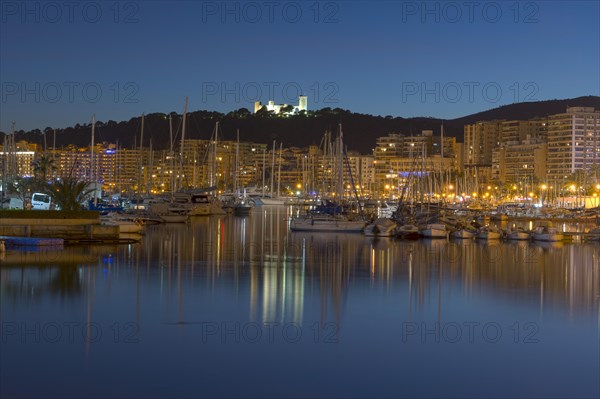 Harbour with Bellver Castle or Castell de Bellver