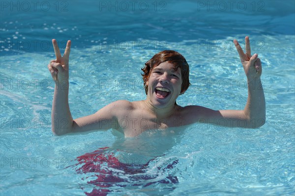 Teenage boy in the water