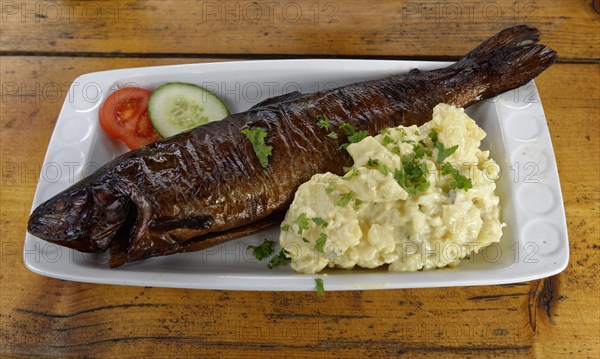 Smoked char with potato salad