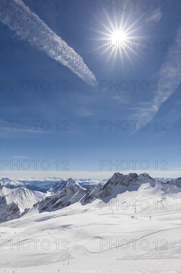 Panorama of the Alps at the Zugspitzplatt