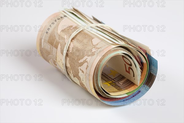 Roll of money with rubber band