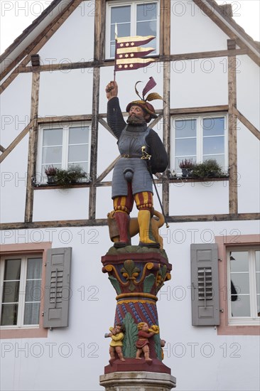 Fountain figure of a standard bearer