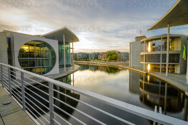 Spree river and Marie-Elisabeth-Luders-Haus