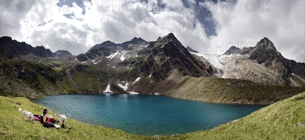 Lake Grunausee in the Stubai Alps