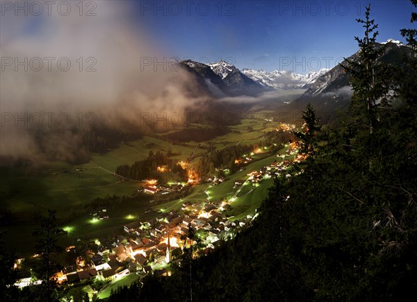 Trins at night with starry sky