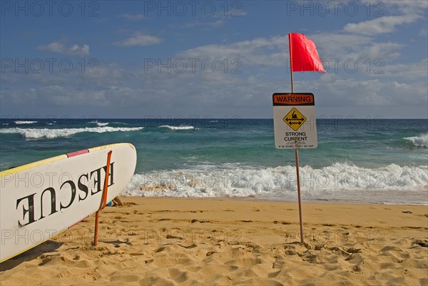 Storm warning on the beach of Oahu