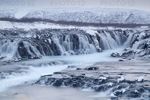 Waterfall Bruarfoss in winter