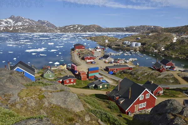 View over Tasiilaq harbour and Kong Oscars Havn