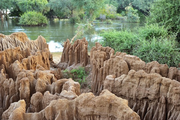 Erosion on the banks of the Zambezi River