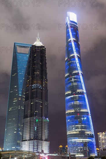 Pudong financial district at night
