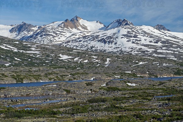 Mountains on the White Pass and Yukon Route between Skagway