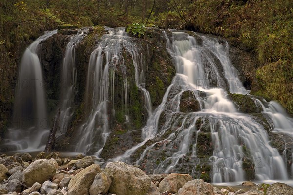 Waterfall in the Schwarzlofer mountain stream