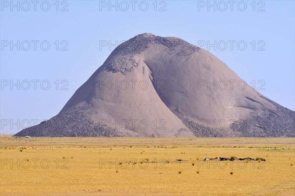 Aicha monolith in the flat desert