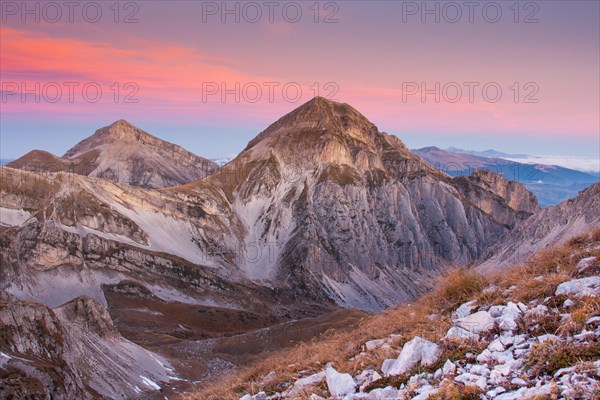 Gran Sasso and Monti della Laga National Park at sunrise