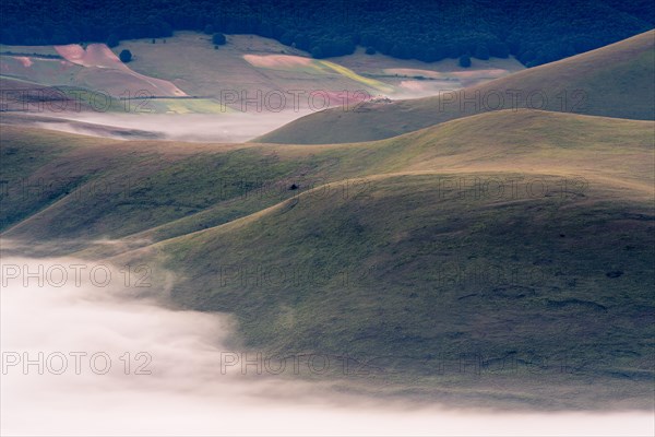 Hills with fog