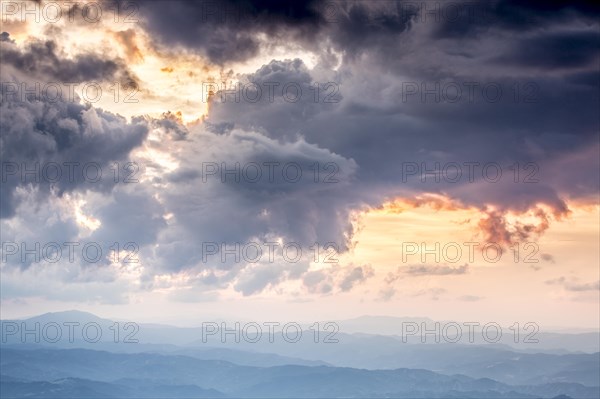 View from Mount Nerone at sunset