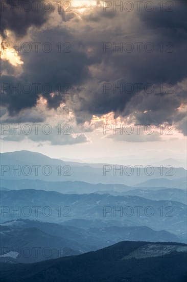 View from Mount Nerone at sunset