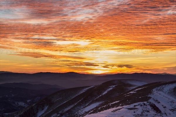 Winter sunset from Mount Nerone