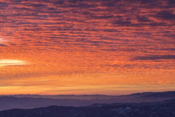 Winter sunset from Mount Nerone