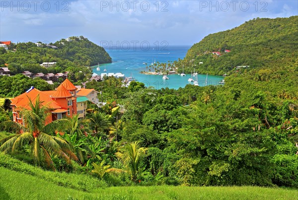 Overview of Marigot Bay near Castries