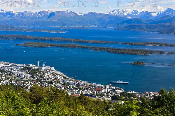 Panoramic view of Molde on Moldefjord shore