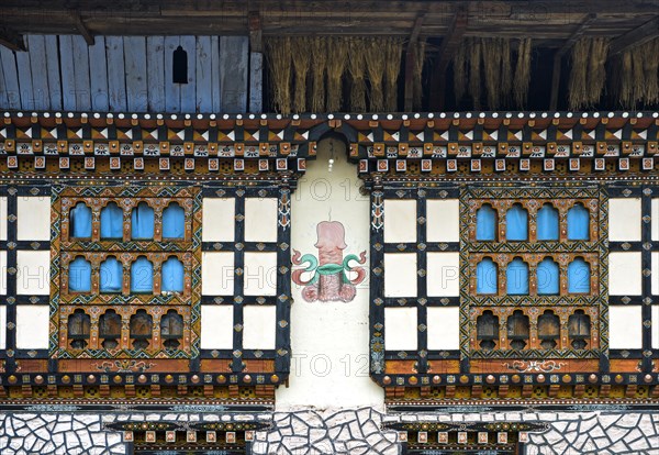 Phallus mural on residential house facade