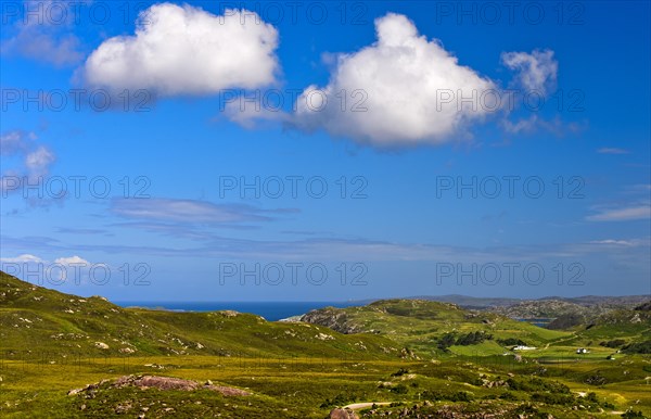 Hilly landscape in the Scottish Highlands at Lochinver