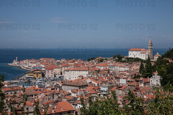 Cityscape with lighthouse and Cathedral of St. George