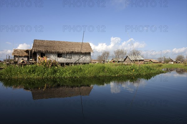 Traditional stilt houses in Inle Lake