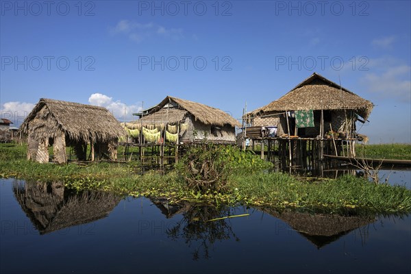 Traditional stilt houses in Inle Lake