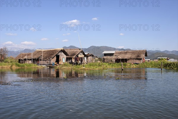 Traditional stilt houses in Inle Lake