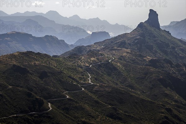 View from Cruz de Timagada to the Roque Bentayga