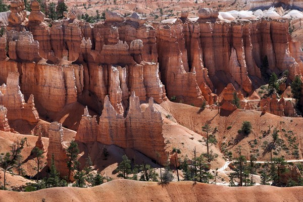 View of coloured rock formations from Sunset Point