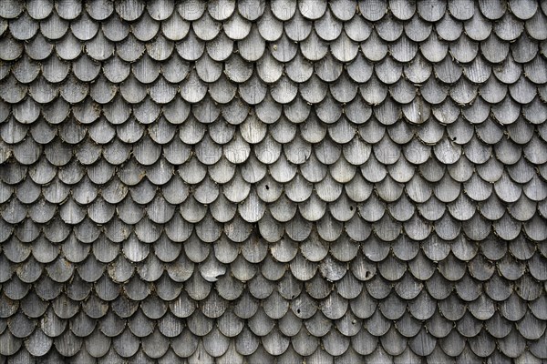 Old wood shingles on a farmhouse