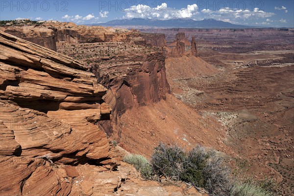 View of eroded landscape from Mesa Arch