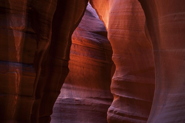 Colourful sandstone formations with light