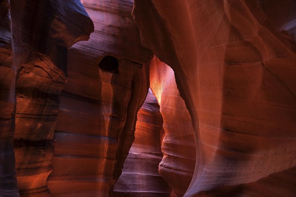 Colourful sandstone formations with light