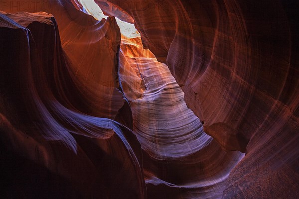 Colourful sandstone formations with light