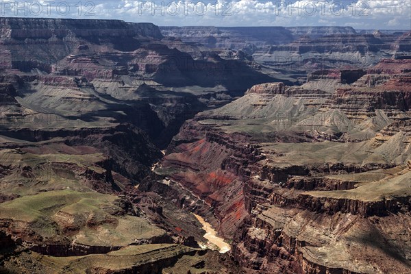 View of rock formations and Colorado River from Lipan Point