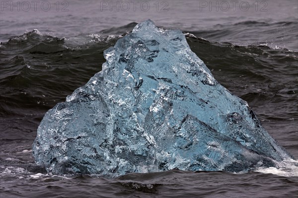 Chunk of ice floating in the sea
