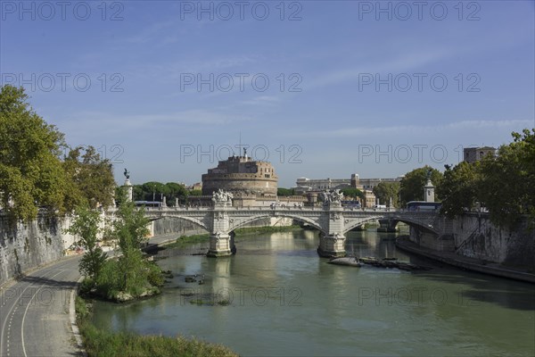 Castel Sant'Angelo and Ponte Sant'Angelo over the Tiber river