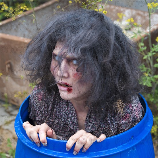 Zombie in a rain barrel