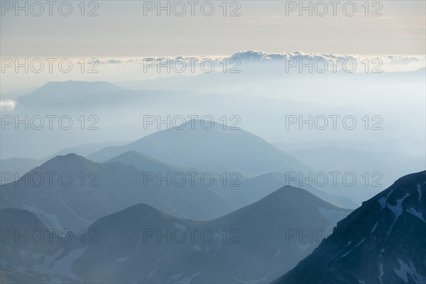 View towards southwest from the summit of Corno Grande