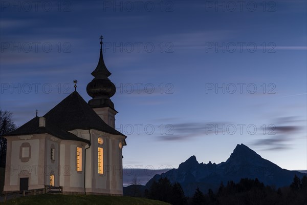 Pilgrimage church Maria Gern at dusk