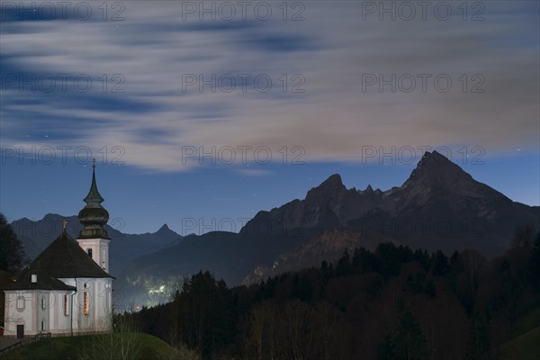 Pilgrimage church Maria Gern at dusk