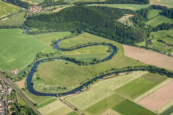 Werra river loops in Herleshausen