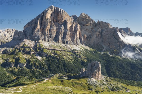 View from the mountain Nuvolau to the rock group Five Towers